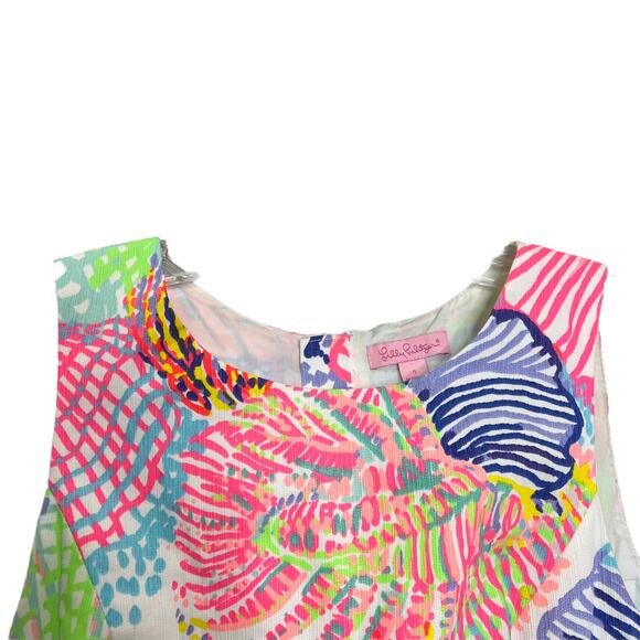 Lilly Pulitzer Mila Shift Dress Women's Pink Multicolor Shell Sleeveless‎ Size 4 - Picture 4 of 10